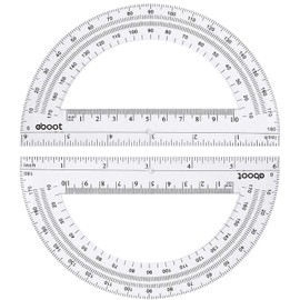 BOBOZHONG 180 Degree Protractor, 10PCS Plastic Protractor Geometry Goniometer, Clear Angle Measurement Measuring Tool for School and Office (6 Inch)