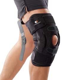 Comforband Adjustable Hinged Knee Brace, with Dual Side Polycentric Hinges – Stabilizing Knee Brace for ACL PCL MCL Ligament Injuries, Meniscus Tear, Arthritis, Surgery Recovery (L/XL)