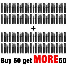 sanlida Archery 100 Packs Arrow Nock ID 6.2mm/.244" Dragon 10 Plastic Insert Arrow Nocks for DIY Carbon Hunting Arrows