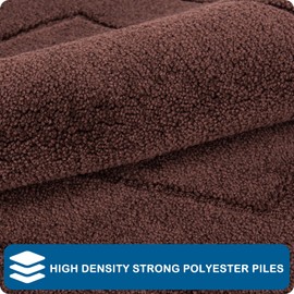 PURRUGS Machine Washable Kitchen Rug Set of 2, Non-Slip/Skid Kitchen Runner Rugs & Floor Mats, Super Absorbent Soft Standing Mats for Kitchen, Laundry & Sink, Rolled Packaging, Brown