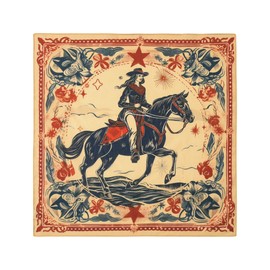 GT BANDANA 22"x22" Vintage Cowgirl Cotton Bandana Multi-Purpose Headbands