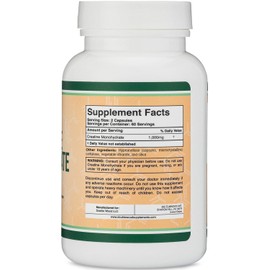 Creatine Monohydrate Capsules - 1g per Serving, 120 Count - No Fillers, Vegan Safe, Non-GMO, Gluten Free by Double Wood