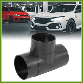 HOPESPANNER 60mm Car Heater Warm 3 Way Air Ducting Elbow Pipe T Shape Outlet Connector Black Plastic Vehicle Components