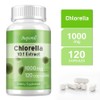 Chlorella Extract 1000mg - Natural Detoxifying Antioxidant - Non-GMO and Gluten Free, 1 Count, 120 Tablets / 클로렐라 추출물 1000mg - 천연 해독 항산화제 - 비유전자변형 및 글루텐 무첨가, 1개, 120정