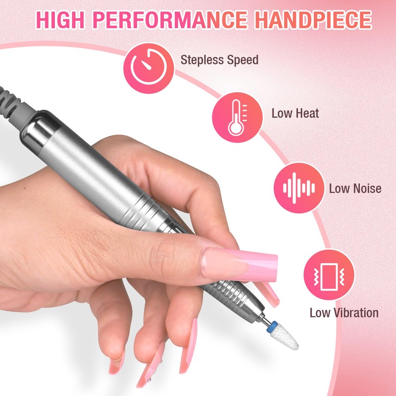 Nail Drill Professional, 35000RPM Brushless Nails Drill Machine, Rechargeable Nail
