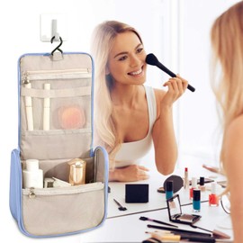 Hanging Waterproof Wash Bag, Cosmetic Bag, Travel Bag, Easy Storage, Fashionable, Foldable, Portable Cosmetic Bag, Go Roller (Blue, One Size)