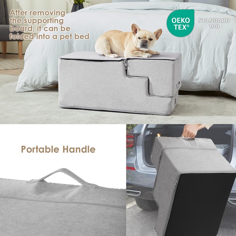 EHEYCIGA Dog Stairs for High Bed 22.5" H, 5-Step Dog
