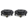 (2 Pack) 18" Trash Can Dolly with Wheels, Black Garbage