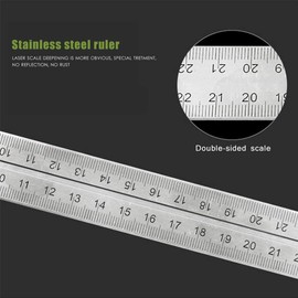 Multifunctional Stainless Steel Combination Try Squares Ruler with Bubble Level Measuring Tool for Engineer (300mm/12inch)