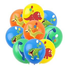Dinosaur Party Balloons, 30 cm Latex, 18-Pack, Multicoloured
