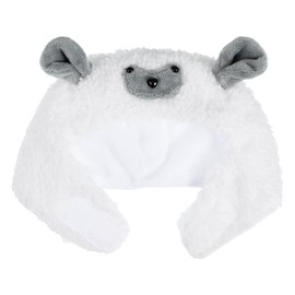 Cute Lamb Hat for Cats, Plush Lamb Ear Cap Sheep Hat for Kitten Small Puppy, Halloween, Birthday, Photoshoot, Cosplay Dress Up Apparel, and Cold Weather Wear