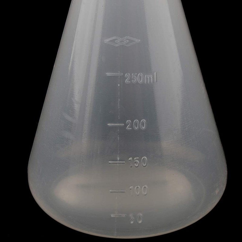 Nvanvmm Laboratory Graduated Plastic Conical Flask, Measurable, Thick Wall, Two