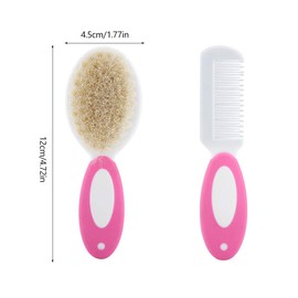 Baby Hair Brush and Comb Set, Plastic Lightweight Cosy Safe Head Massager Kid Brush and Comb Perfect for Baby Shower Gift (Red)