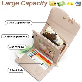 HNOOM Women's Purse Made of Smooth and Soft PU Leather Purse Women's Small and Short Format Purse with Zip and Press Stud and Many Compartments, S-green, Beautiful