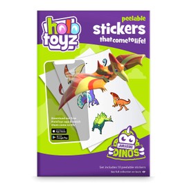HoloToyz Abacus Brands Jurassic Dinos AR Stickers - Magic Augmented Reality Hologram Stickers Come to Life with Smart Phone - 4D for Kids