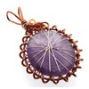 Amethyst Gemstone Copper Spirograph Wire Wrapped Pendant