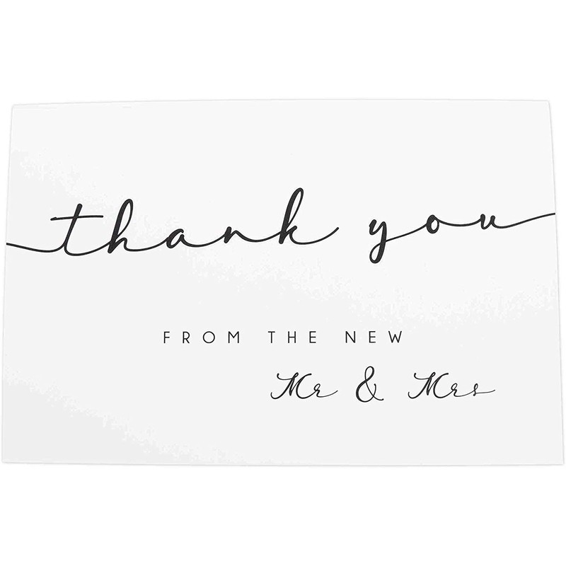 GSM Brands Thank You Cards for Wedding (Mr and Mrs