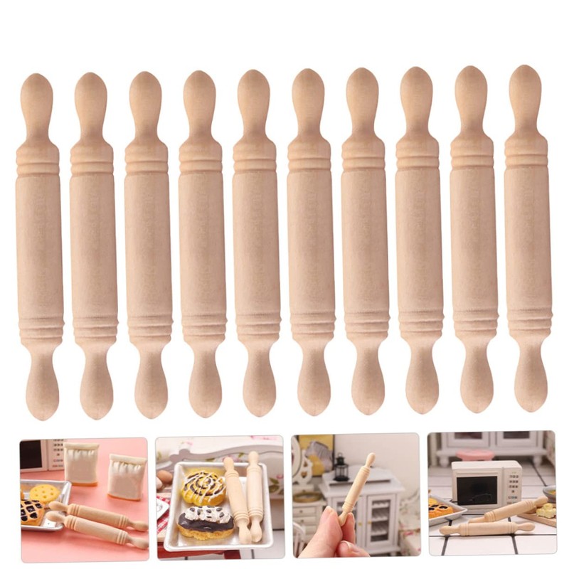 ABOOFAN 12pcs Rolling Pin House Adjustable Rollers Pins Miniature Decor