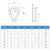 MECCANIXITY Rope Thimble 1/16"(2mm) Diameter M2 Stainless Steel Wire Rope