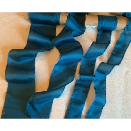 Teal Blue 100% Silk Habotai Ribbon ( 4 Widths to choose from) - 1"
