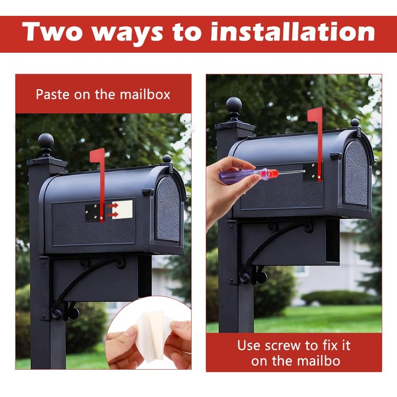 Mailbox Flag Replacement Kit, Galvanized Steel Mailbox Flag Hardware Kit