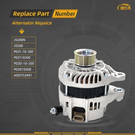 20288N Alternator 12V 100A Compatible with Mazda CX-5 CX5 2013-2019/2022-2023, 3 2014-2018, 6 2014-2021, CX-3 2016-2021,MX-5 Miata & Toyota Yaris,Yaris iA & Scion iA,12V 100A 6-Groove Pulley Clockwise