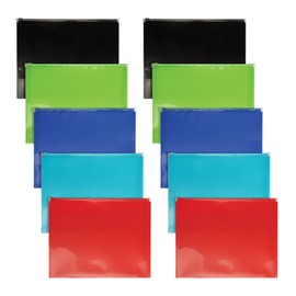 Oxford Plastic Zip Envelopes, Expanding Poly Zipper File for A4 or Letter Size Sheets, 1-1/4 Inch Expansion, 5 Translucent Colors, 10 Pack (52014)