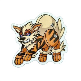 Shiny or Regular Arcanine Pooltoy Sticker Vinyl Sticker - Color and Finish: Regular Matte