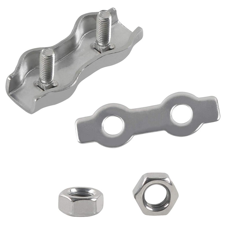 Rshuhx M4 Duplex Clamp 304 Stainless Steel Heavy Duty Wire