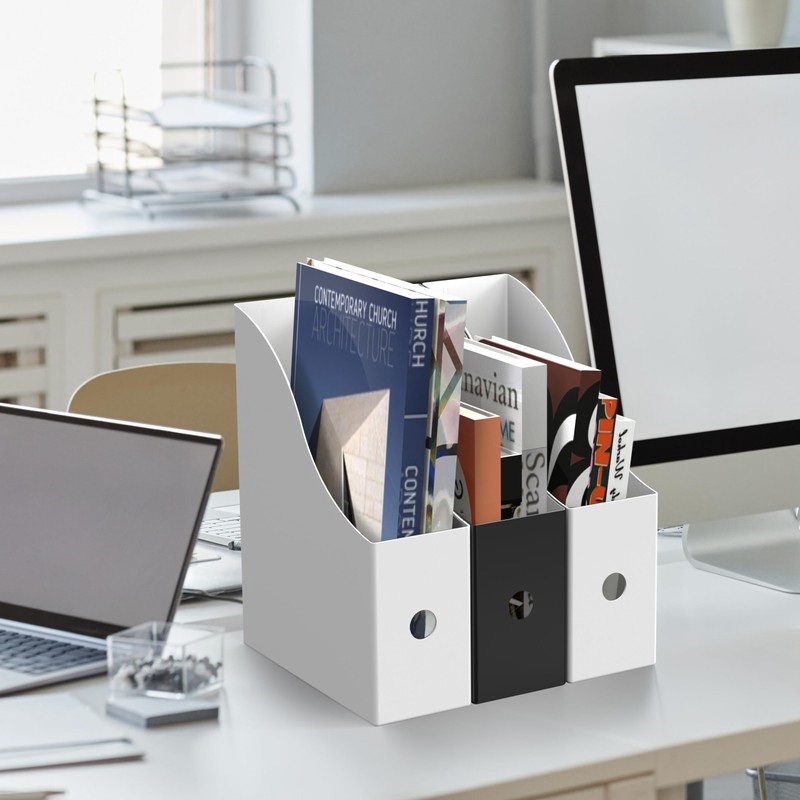Simple Houseware 6-Pack Magazine File Holder Box, Foldable Cardboard Organizer,