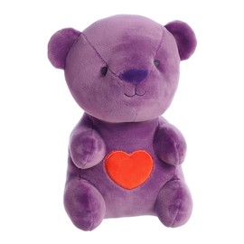 Aurora® Heartwarming Valentine Yummy Heartbear Stuffed Animal - Decorative Companion - Loveable Companions - Purple 8 Inches