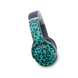 MightySkins Carbon Fiber Skin Compatible with Skullcandy Crusher Evo Wireless - Teal Leopard | Protective, Durable Textured Carbon Fiber Finish | Easy to Apply | Made in The USA