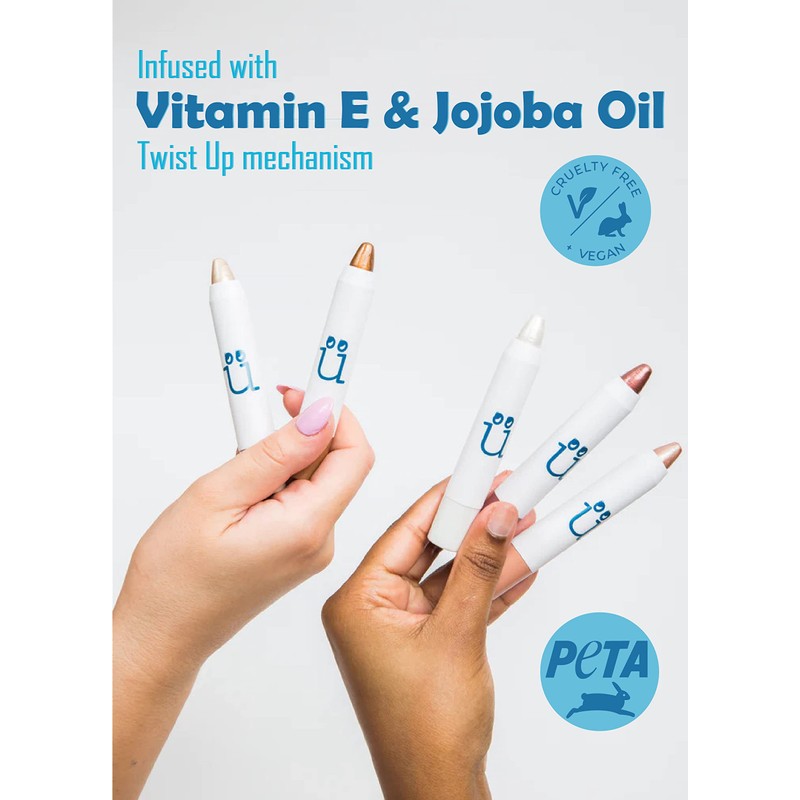 M2U NYC Eye Crayon, Silver, Illuminates and Hydrates