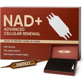 NAD+Renovación Celular Avanzada, 1200 mg NAD+Suplementos Líquidos para Apoyo al Envejecimiento de la Piel y Energía y Focus-10 Viales (1)