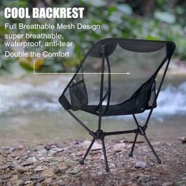 WTVIDAS Camping Beach Chairs 2 Pack,Compact Backpacking Chairs,Full Breathable Mesh,Ultralight Aluminum Camp Chairs for Backpacking Fishing Picnic Beach
