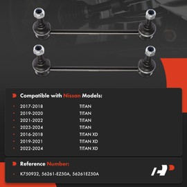 A-Premium 2 x Rear Sway Bar Links Stabilizer Bar Links, Compatible with Nissan Titan 2017-2024, Titan XD 2016-2024