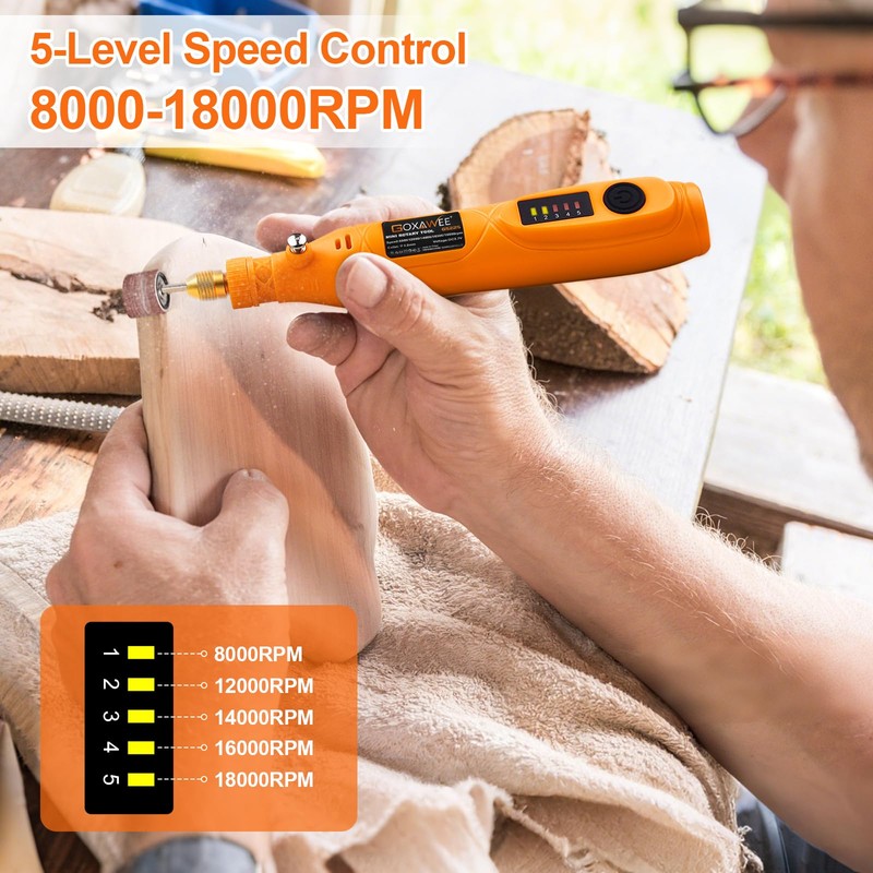 GOXAWEE Mini Cordless Rotary Tool Kit with 105pcs Accessories, USB