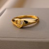 Gold Rings For Women, 18k Gold Plated Thin Flower Ring