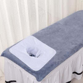 Sharplace SPA Towel with Face Hole,Massage Table Cover,for Skin,Soft,Beauty Salon Bed Sheet,Bed Cover Protector Massage Bed Sheets, White