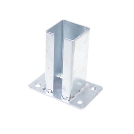 Aqbau® Pfostenträger für Torpfosten I Zaunpfosten aufschrauben Aufschraubhülse (Größe: 75 x 75mm)