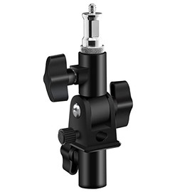WELLMAKING U-Shape Camera Flash 180°Swivel Mount Bracket with Standard 1/4 to 3/8 inch Flat Head Metal Screw Spigot Stud Compatible for Umbrella Softbox Reflector Holder Stand for Video Studio Light