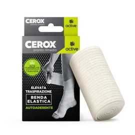 CEROX Active, Benda Elastica Autoaderente - Elevata Traspirazione ed Alta Flessibilità - Ideale per lievi traumi, bendaggi leggeri e fissaggio di medicazioni - Applicazione semplice ed immediata
