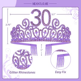 30th Birthday Gifts for Women, 30th Birthday Tiara, 30th Birthday Tiara Purple,30th Birthday Tiara and Sash,30th Birthday Sash,30th Birthday Crown for Her,30th Birthday Crown,30th Birthday Decorations