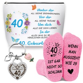 WAMIOKAGRO 18th Birthday Girl Gifts for 18th Birthday Girl, Socks Cosmetic Bag and Keychain, Gifts for Girls, Birthday Gift for Sister, Girlfriend, colour, 40 Years