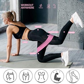 Bandas Elásticas Fitness 3 Bandas de Resistencia para Yoga, Entrenamiento de Fuerza, Pilates, Fisioterapia Estiramientos Bandas Antideslizantes de Eje
