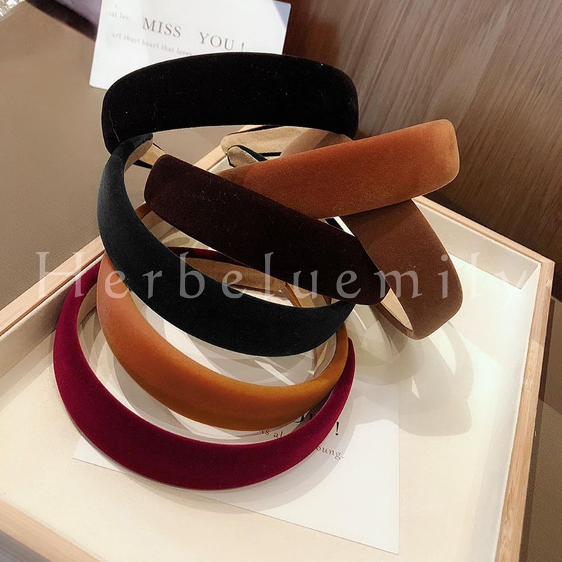 Herbeluemily Women's Headband Hair Band, Hair Accessories, Formal Velour, Wide,