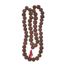 Lucky Rudra Panchmukhi Nepali Rudraksh Mala Rudraksha Seeds Religious Japa Mala (18 mm)