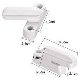 Pack of 4 Window Locks, Zinc Alloy Window Rotary Limiter, Window Additional Lock Security Locks, Extra Sash Jammer Door Lock, T Shape, White