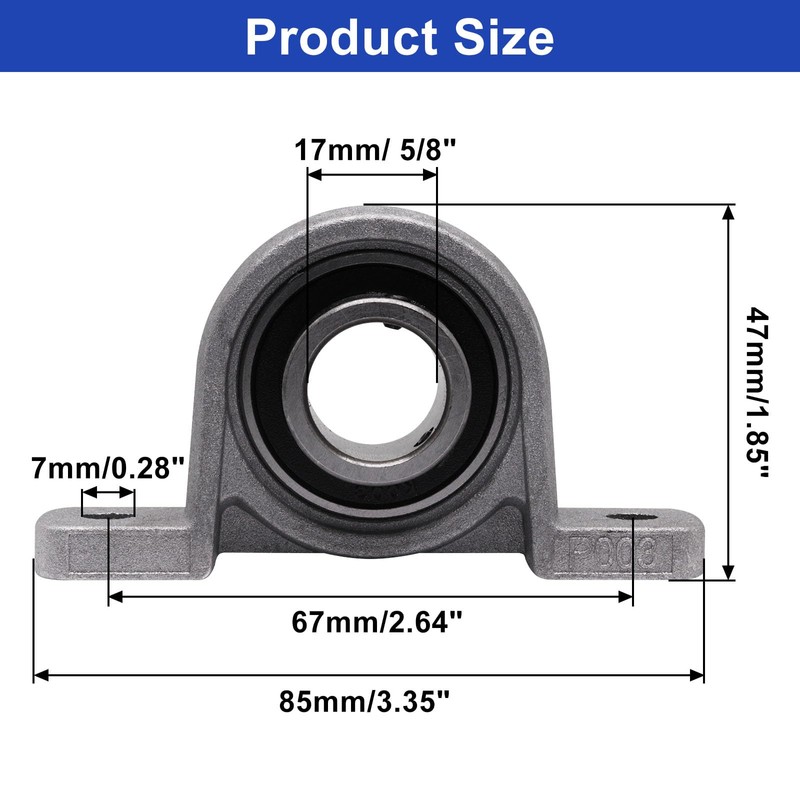 S SYDIEN 11/16 inch Pillow Block Bearing 4Pcs, 17mm ID