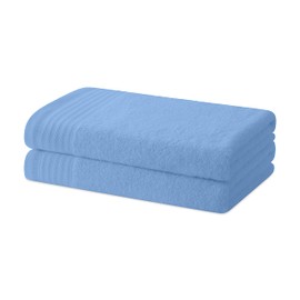 Degrees home Set of 2 Bath or Shower Towels - Towel Set - 100% Cotton - 480 g/m2 - 130 x 65 cm - Sky Blue
